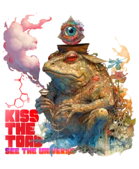 Kiss the toad, see the universe — Psychedelic T-Shirt by PsychonautDream