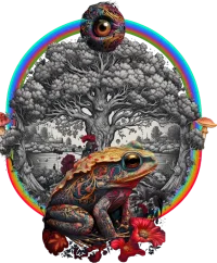 Bufo and tree of life — Psychedelic T-Shirt by PsychonautDream