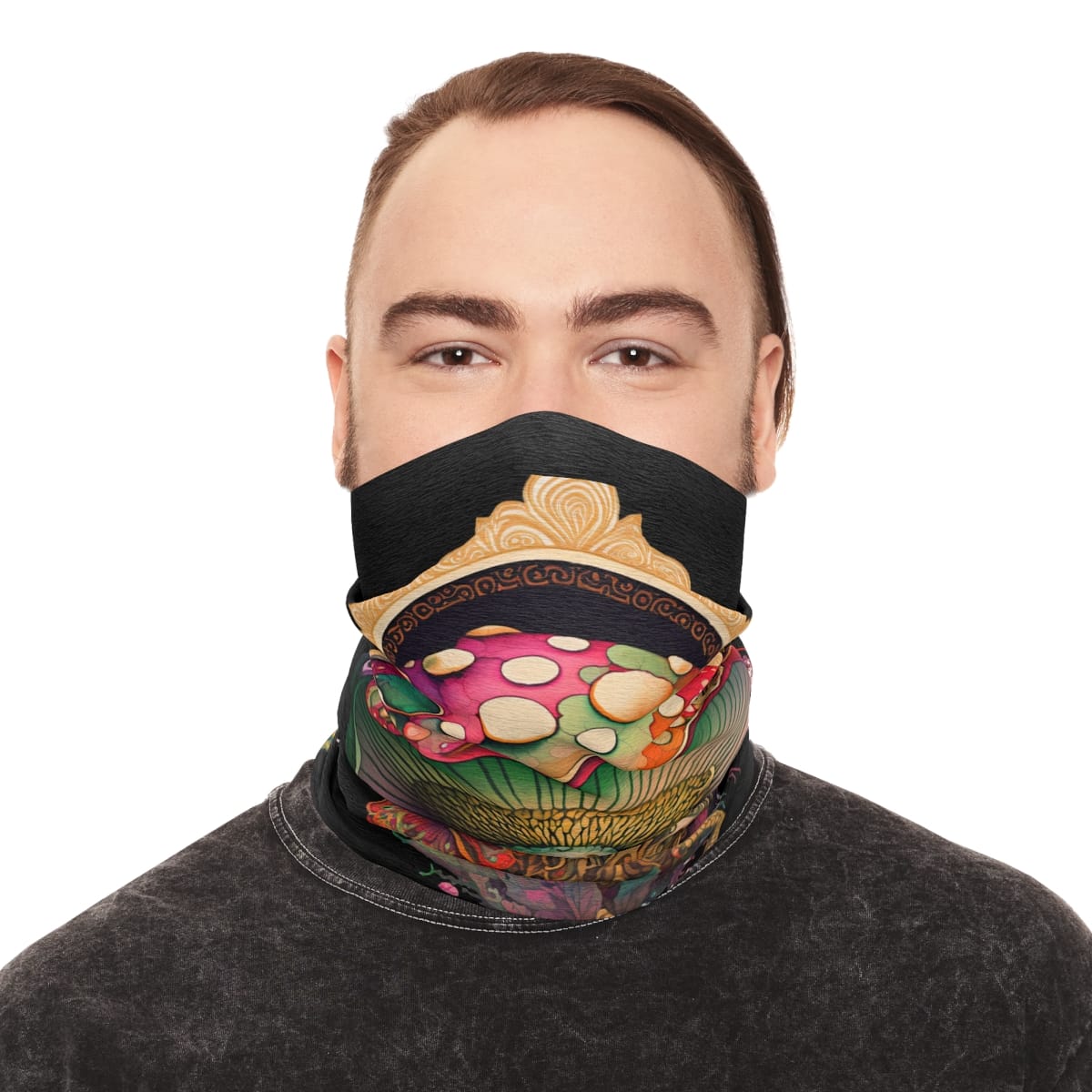trippy magic mushroom scarf