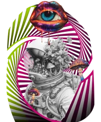 Psychonaut and sacred geometry 2 — Psychedelic T-Shirt by PsychonautDream