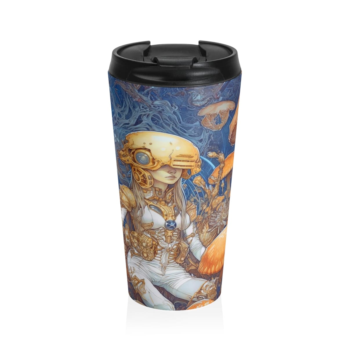 Psychonaut in DMT world — Psychedelic Travel Mug by PsychonautDream