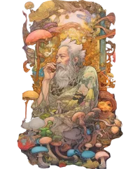 Psychonaut Sage & Shroom Vision — Psychedelic T-Shirt by PsychonautDream