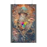 Shroom sage on sacred geometry — Psychedelic Poster by PsychonautDream