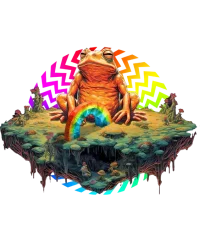 Trippy Rainbow Bufo — Psychedelic Full-Zip Hoodie by PsychonautDream