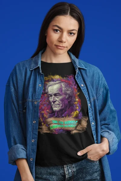 Timothy leary. think for yourself and question authority shirt