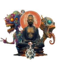 Zen and psychedelics 2 — Psychedelic T-Shirt by PsychonautDream