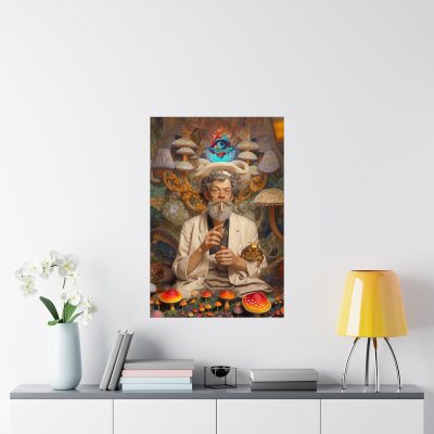 Journey beyond reality with our McKenna with Shrooms and Bufo Poster.