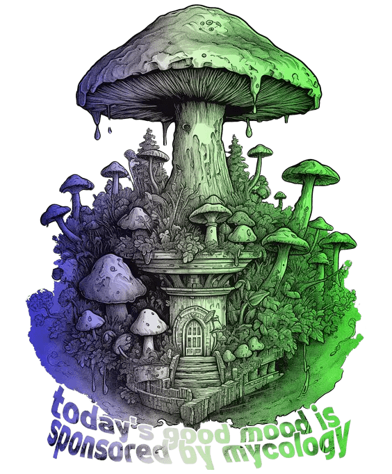Good Mood Sponsored by Mycology — Psychedelic T-Shirt by PsychonautDream