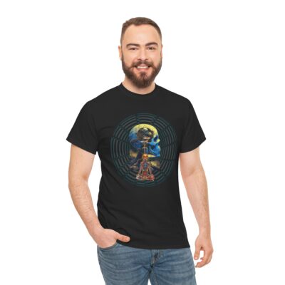Custom-designed t-shirt featuring psychedelic fractals, sacred geometry, and radiant enlightenment patterns representing ego death.