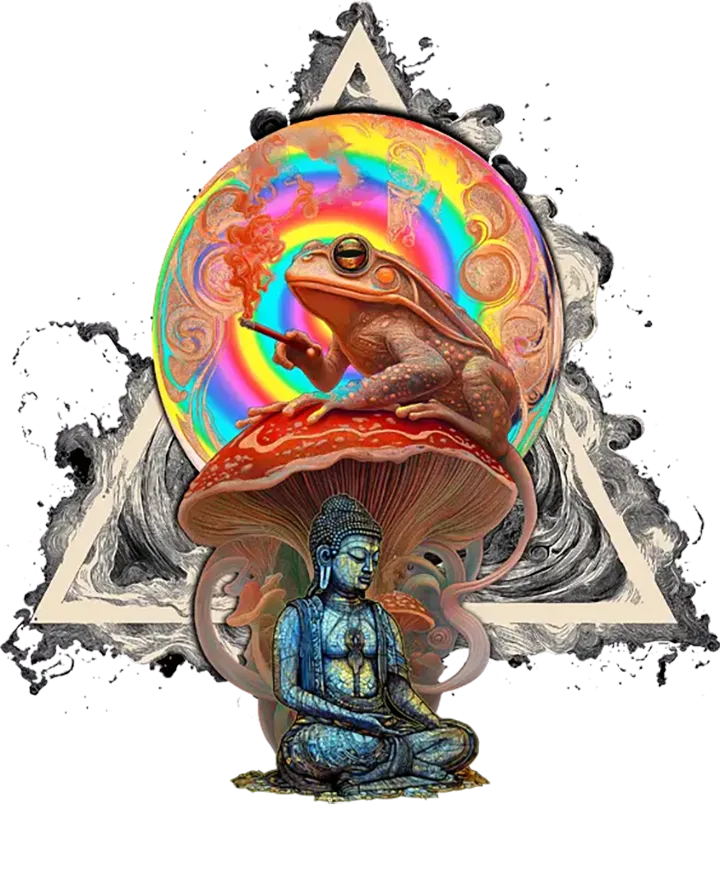 Buddha, Bufo & Psychedelia — Psychedelic T-Shirt by PsychonautDream