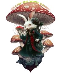 Follow the White Rabbit — Psychedelic T-Shirt by PsychonautDream