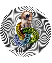 Custom-designed t-shirt featuring a psychonaut figure sprouting from sacred geometry with psychedelic fractals and radiant colors.