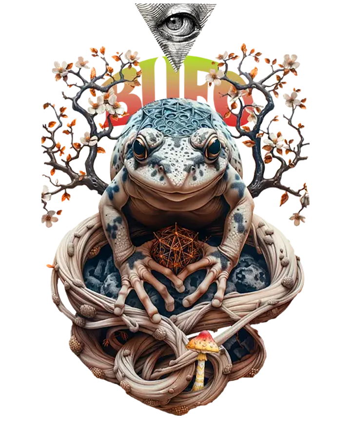 Sonoran River Toad & Tree of Life — Psychedelic T-Shirt by PsychonautDream