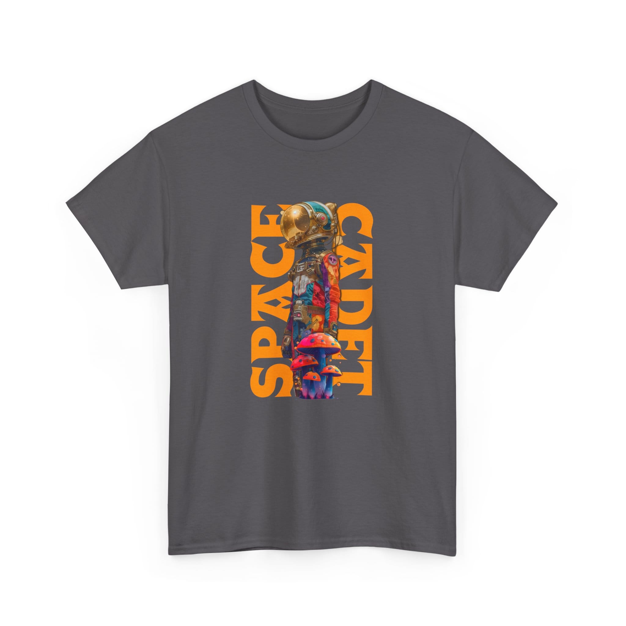 Custom-designed t-shirt featuring a psychonaut astronaut surrounded by psychedelic fractals, sacred geometry, and cosmic patterns.