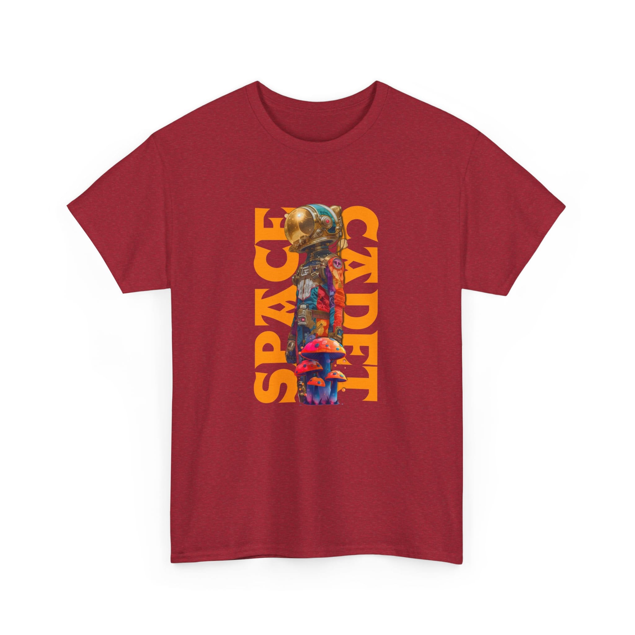 Custom-designed t-shirt featuring a psychonaut astronaut surrounded by psychedelic fractals, sacred geometry, and cosmic patterns.