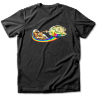 The Handoff Myth T-Shirt — Psychedelic Consciousness Art, Substance vs Signal