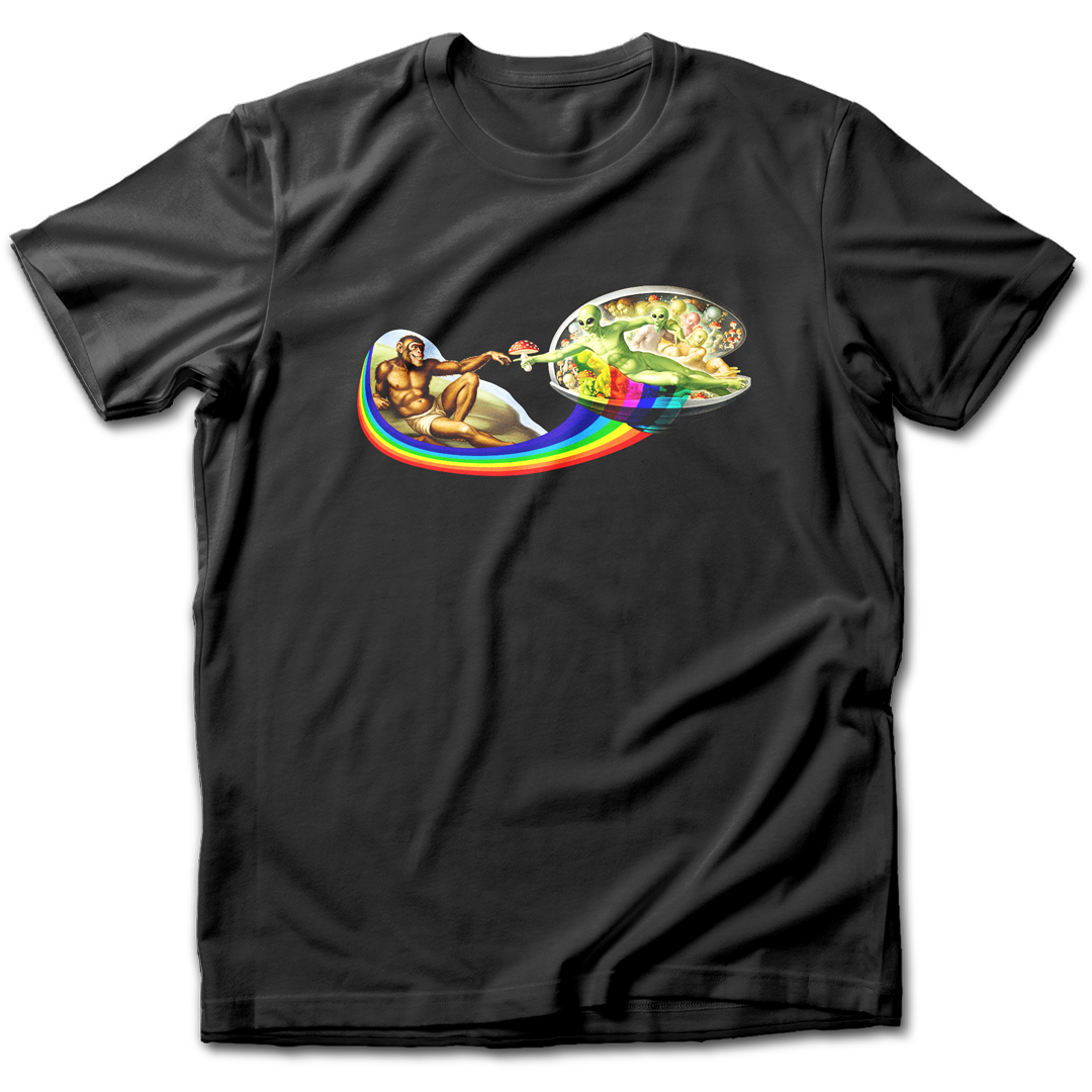 The Handoff Myth — Substance vs Signal — Psychedelic T-Shirt by PsychonautDream